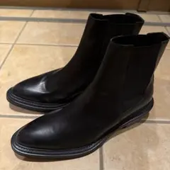 【ZARA】ブラックレザー サイドゴアブーツ