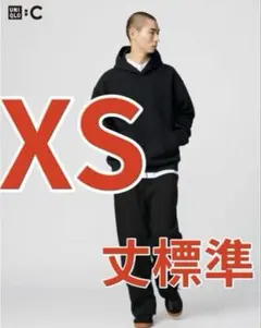 UNIQLO:C　ユニクロシー　スウェットワイドパンツ　丈標準　ブラック　XS④
