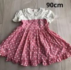 シャーリーテンプル　ドットワンピース　90cm