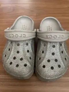 クロックス グリッターシルバー サンダル 17cm