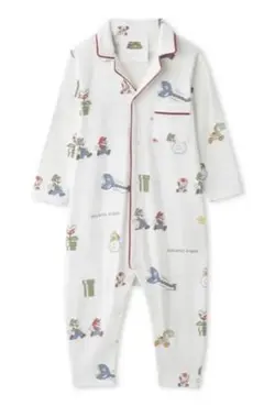 新品　未使用　ジェラートピケ　スーパーマリオ　ベビー　総柄ロンパース　80㎝