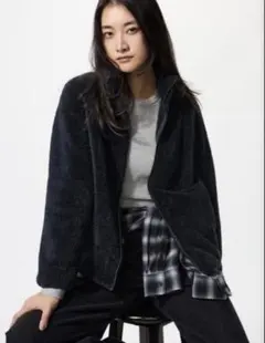 UNIQLO ユニクロ　ファーリーフリースフルジップジャケット　ブラック　XS