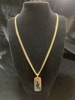 Dog Tag フレイムパターン Pendant チェーン付き 真鍮