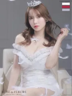 ROBE de FLEURS ホワイトオフショルダードレス