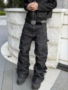 adamasKronos】 COATING FLARE PANTS - メルカリ