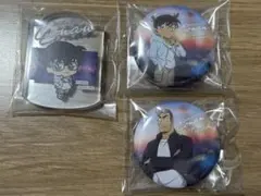 セガラッキーくじ　コナン　缶バッジ　アクリルブロック