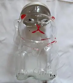 ビンテージ瓶、クリア招き猫、美品、即購入OK、すぐに匿名発送いたし