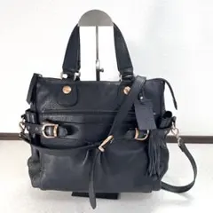 シーバイクロエ ショルダーバッグ シボ革 タッセル 金具 Y2K 2way