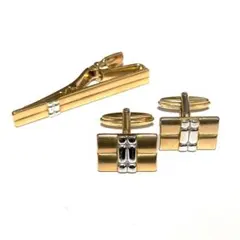 バリー　BALLY　タイピン　カフス　セット　シルバーゴールド系