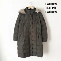 LAUREN RALPHLAUREN ダウンコート カーキ ファー　フード着脱可