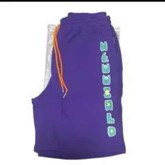 NEW WORLD ロゴ入り紫色ハーフパンツエンドリケリー