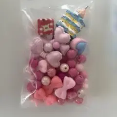 ビーズセット ピンク・青系 2袋