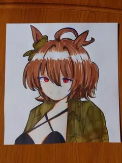 ウマ娘　アグネスタキオン　手描きイラスト　ファンアート