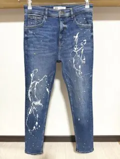 伸縮性強め 柔らかめ ZARA MAN ストライプ ストレッチ デニム