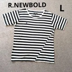 アールニューボールド 黒白ストライプ Tシャツ Lサイズ裾デザインこだわり〜♡のサムネイル