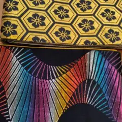 半幅帯セット 六角形と波模様