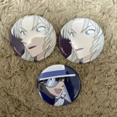 名探偵コナン　ベルモット　怪盗キッド缶バッチ3点セット