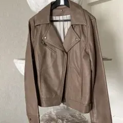 ブラウン ライダースジャケット　M大きめのサムネイル