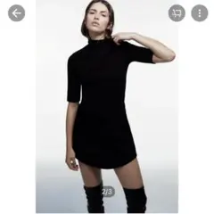 【新品未使用】ZARA タートルネック Tシャツ ブラック XL