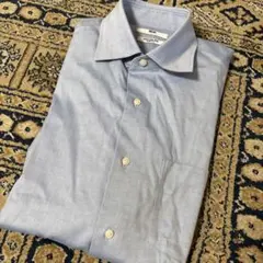 ☆新品☆UNIQLOスーパーノンアイロンスリムフィットLブルー