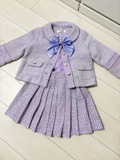 kids 130 140 女の子 フォーマル セットアップ パープル おまけ付き