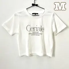 ロゴ刺繍Tシャツ　クロップド丈のサムネイル