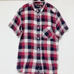 UNITED ARROWS Rhythm of Life 半袖チェックM 赤のサムネイル