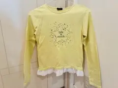Bebe イエロー 長袖カットソー 星モチーフ フリル付き　150