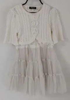 組曲ドレスワンピース シフォンスカート コムサイズムカーディガン　七五三