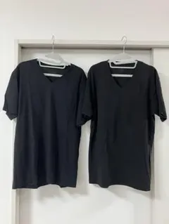 【着用1回】AIRism ブラック VネックTシャツ Mサイズ 2枚セット