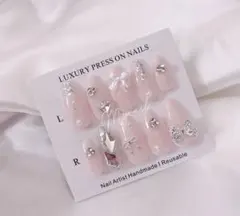 436ちゅるんネイルチップ 韓国 量産型 ワンホン フレンチガーリー