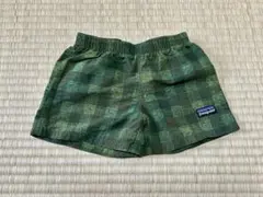 patagonia 半ズボン 6M グリーン チェック柄