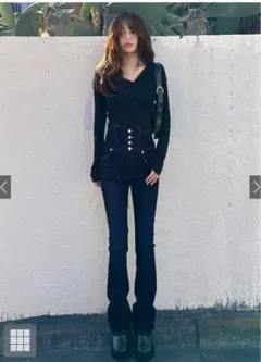 GRL ハイウエストストレッチフレアデニム　cu531