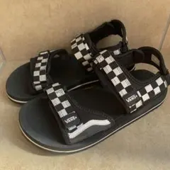 VANS チェック柄サンダル ブラック・ホワイト 23.0cm