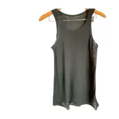 【海外古着】ブラック リブ編み　タンクトップ