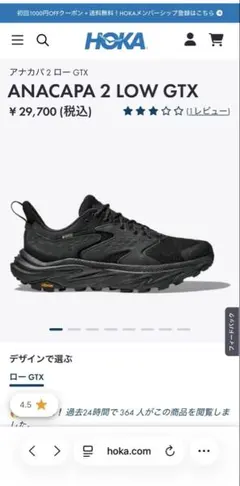 HOKA アナカパ　ANACAPA 2 LOW GTX