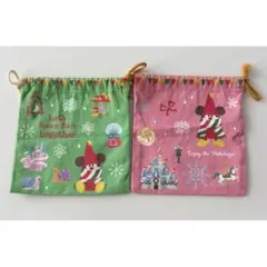 ディズニー クリスマス リルリンリン 巾着 2枚セット