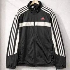 定番アディダスジャージXL黒ブラック3本ラインワンポイントロゴゆるだぼ90s
