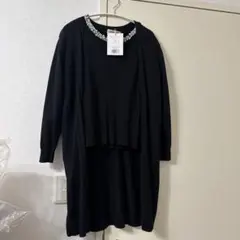 アプワイザーリッシェ⭐︎アンサンブル 新品　黒　ブラック M ロングカーディガン