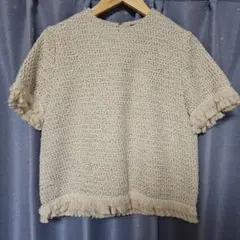 GREED International フリンジ ラメ ツイード トップス Sのサムネイル