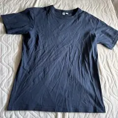 美品ユニクロUNIQLOネイビー コットン Tシャツ クルーネック
