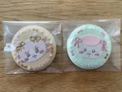 ちいかわ 刺繍缶バッジ ビスケット2 シーサー くりまんじゅう