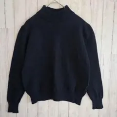 Palln ニット セーター 羊毛100% 黒 M タートルネック ショート丈