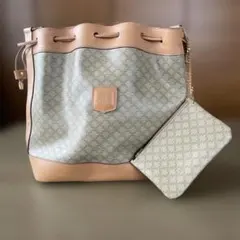ヴィンテージ CELINE バケットバッグ マカダム柄 巾着型 バケツ型