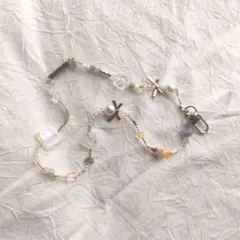 ハンドメイド カラフルビーズ ストラップ