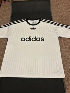adidas ホワイト ストライプ Tシャツ XL