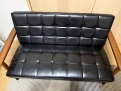 【引き取り限定】カリモク 60 K 2シーター ソファー 黒　レザー　ソファ