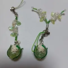 ご当地キティ 尾瀬限定 水芭蕉 根付 ストラップ2点セット初期 レア 