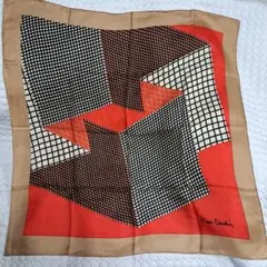 Pierre Cardin 幾何学模様 シルクスカーフ