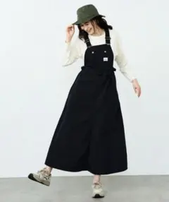 Lee OUTDOORS オーバーオールスカート ジャンパースカート　黒　M